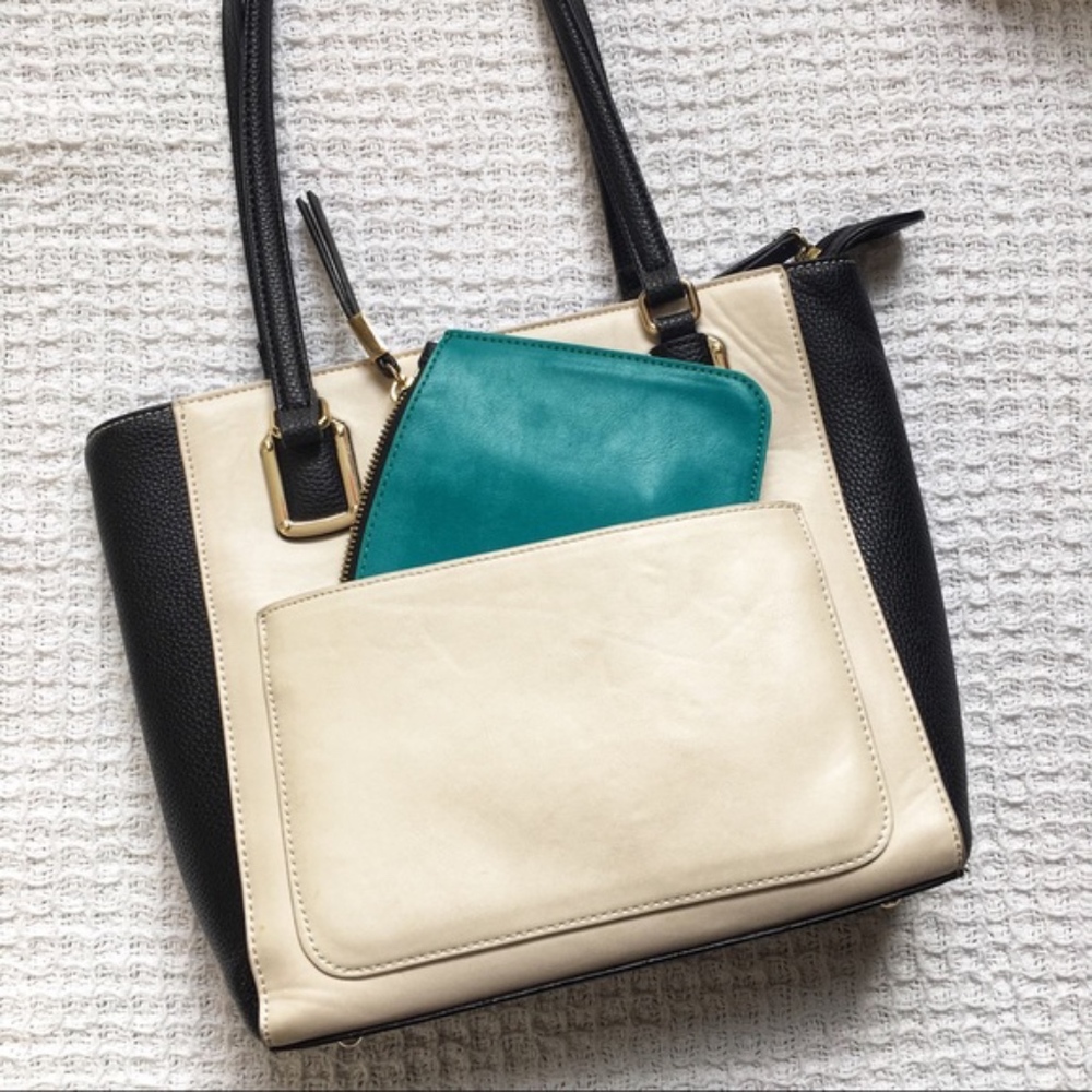 NINE WEST ADDI COLORBLOCK FAUX-LEATHER TOTE
